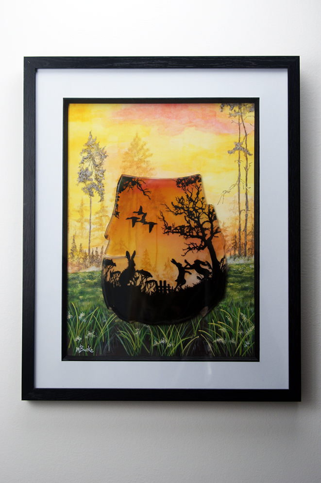 Boxing Hares in the Mist